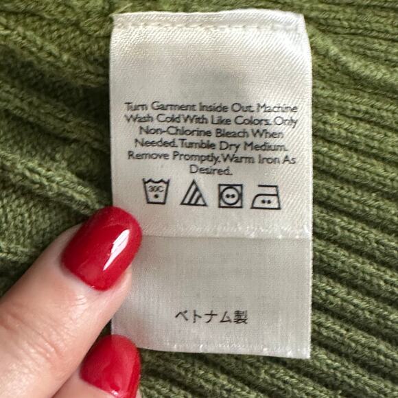 Eddie Bauer Women’s Cable Knit Cotton Cardigan Sweater Green | Size Medium - Picture 6 of 8